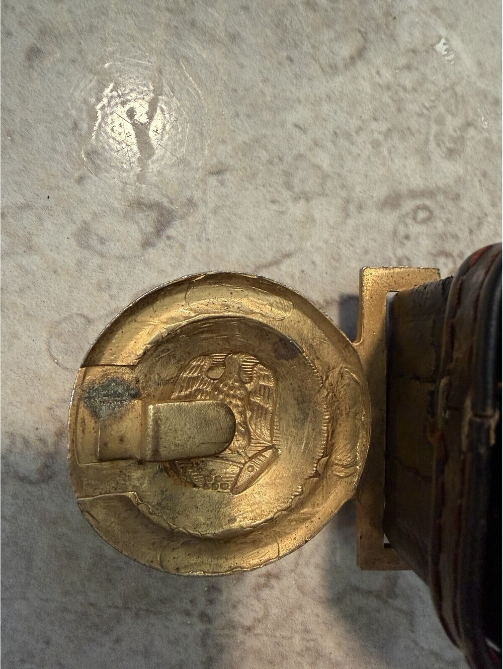 WW2 US Navy Officer Metal Brass Belt Buckle ,Sword Belt & Hanger - Picture 10 of 10